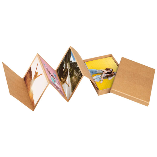 Leporello box walther design 11 foto's formaat 10x15cm kraft