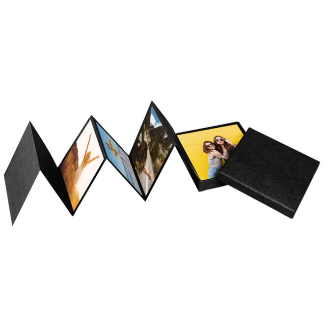 Leporello box walther design 11 foto's formaat 10x10 cm zwart