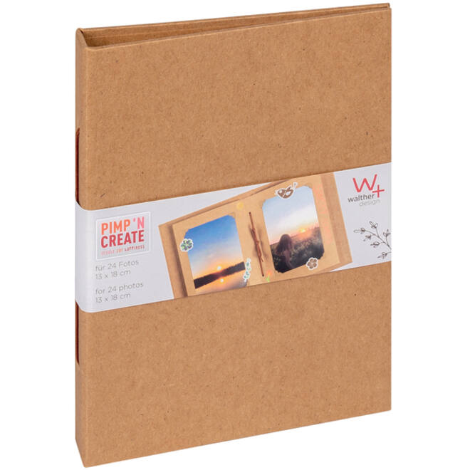 Fotoalbum walther design mini 24 foto's 13x18cm verticaal kraft