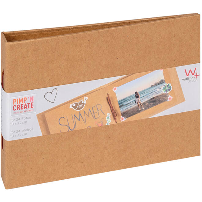 Fotoalbum walther design mini 24 foto's 13x18cm horizontaal kraft