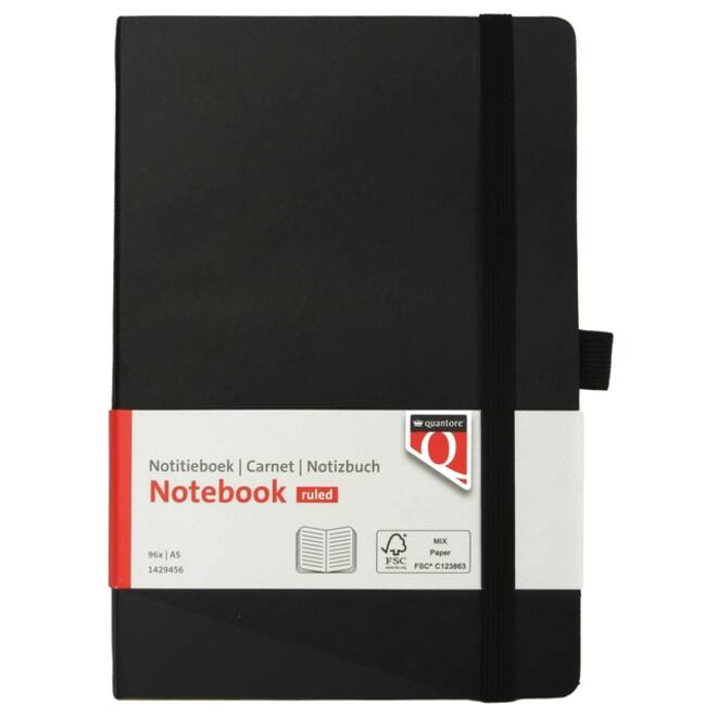 Notitieboek Quantore A5 flex lijn 192blz 80gr zwart
