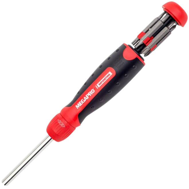 Schroevendraaier Megapro Ratcheting met 13 bits zwart