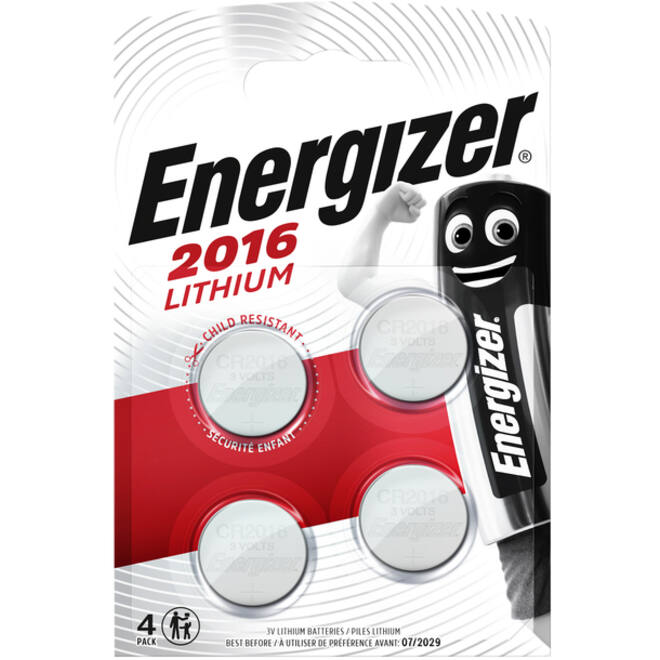 Batterij Energizer knoopcel 4xCR2016 lithium
