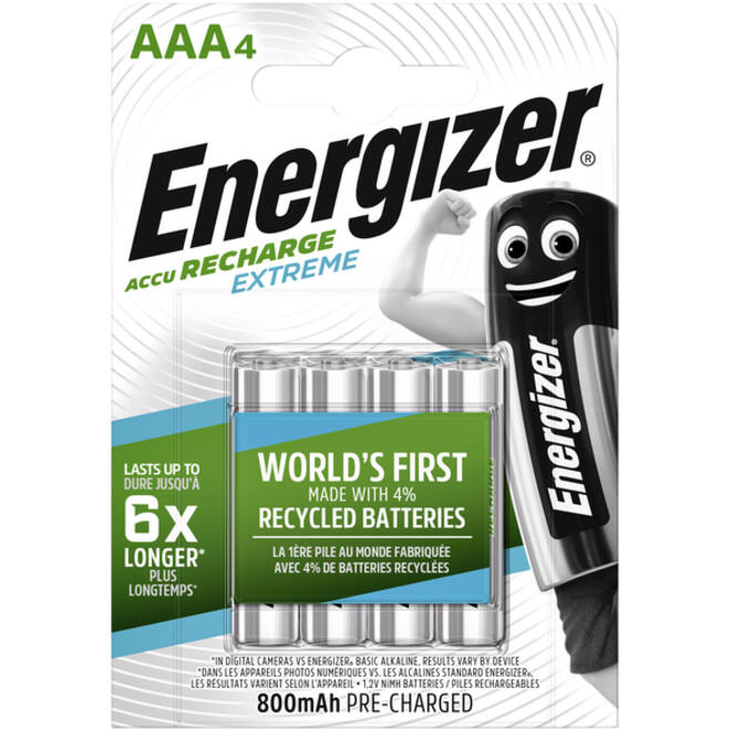 Batterij oplaadbaar Energizer 4xAAA 800mAh
