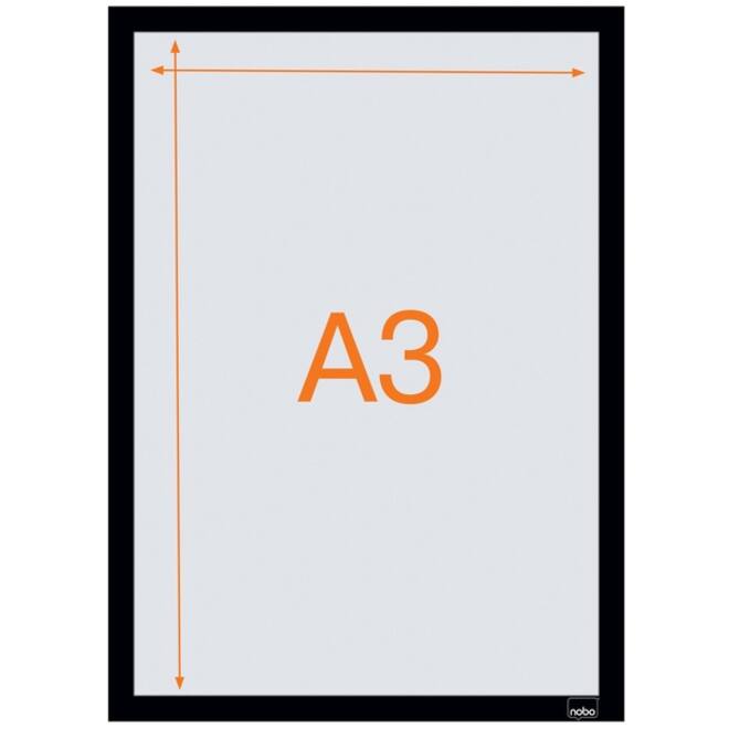 Infokader Nobo zelfklevend A3 zwart 2 stuks