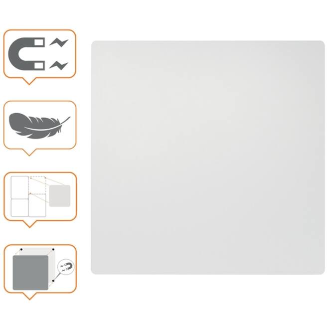 Whiteboard Nobo frameloos modulair 45x45cm