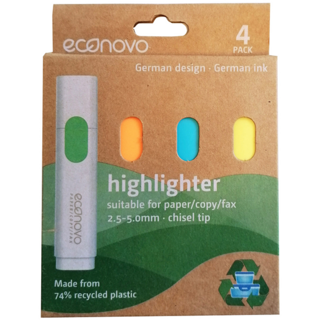 Markeerstift Econovo assorti blister à 4 stuks