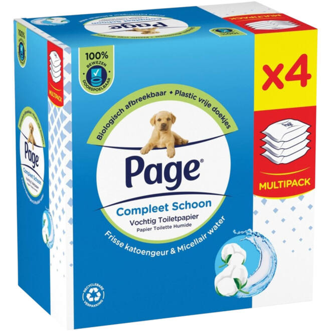 Vochtig toiletpapier Page Compleet Schoon 38vel