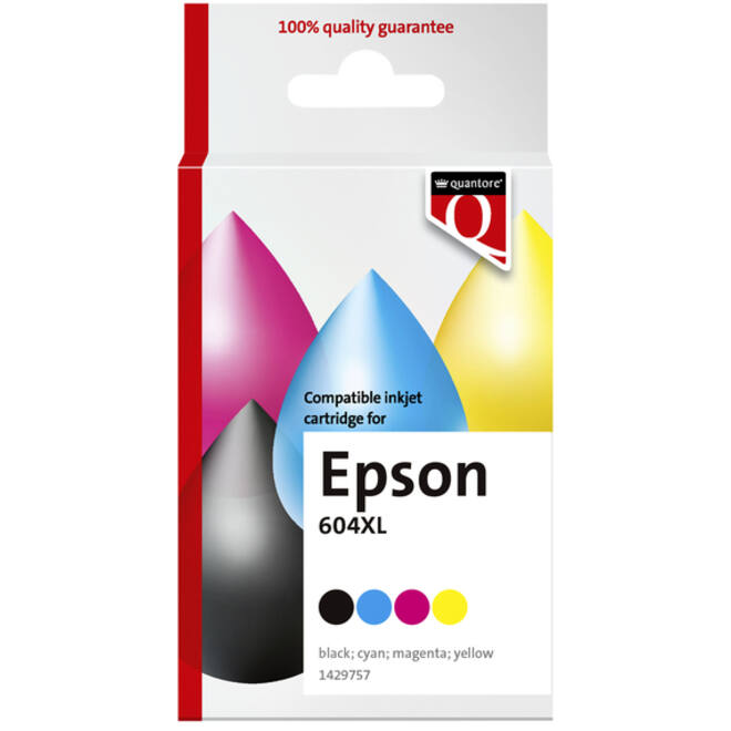 Inktcartridge Quantore alternatief tbv Epson 604XL T10H94 zwart + 3 kleuren