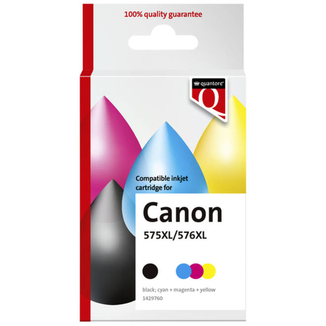 Inktcartridge Quantore alternatief tbv Canon Pg-575XL Cl-576XL zwart + kleur