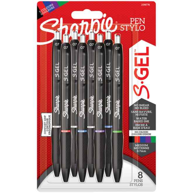 Gelschrijver Sharpie S-gel medium assorti blister à 8 stuks