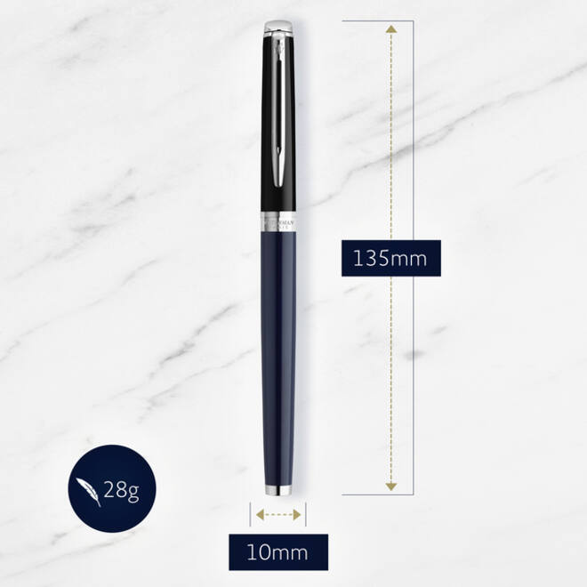 Rollerpen Waterman Hémisphère Colour Blocking black en blue CT fijn