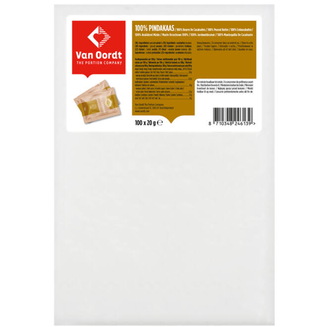 Pindakaas van Oordt 100% 100x20 gram