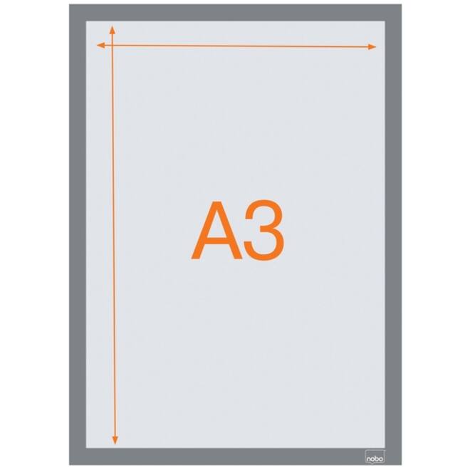 Infokader Nobo zelfklevend A3 zilver 2 stuks