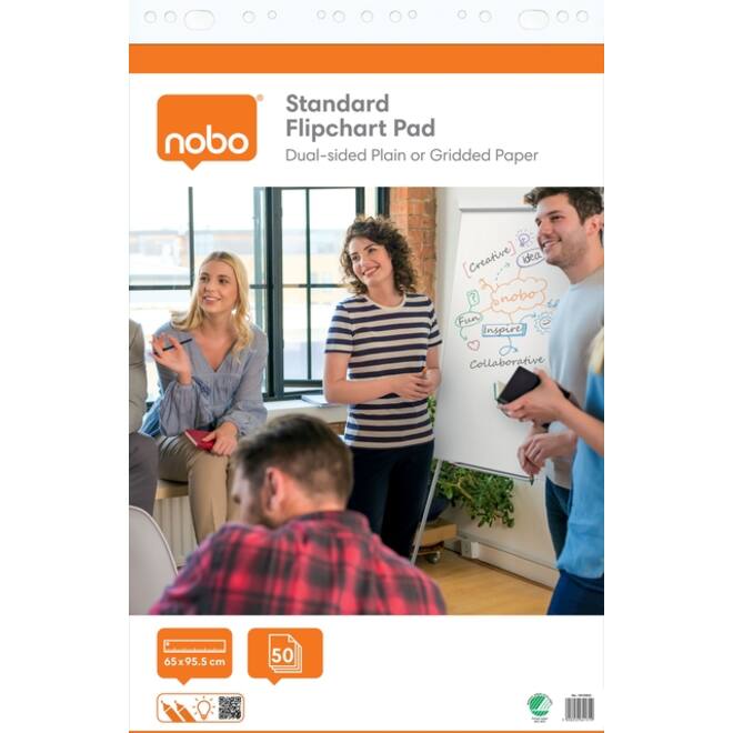 Flipoverpapier Nobo standaard 65x95cm dubbelzijdig plano 50vel