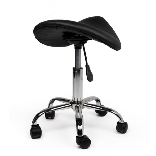 Zadelkruk Office laag harde wielen zw