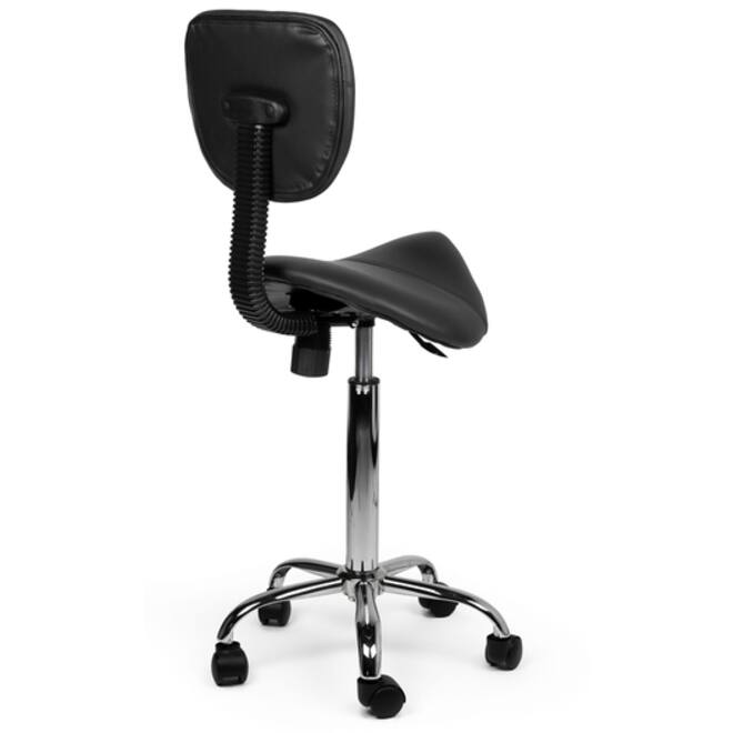 Zadelkruk Office rugleuning medium harde wielen zw
