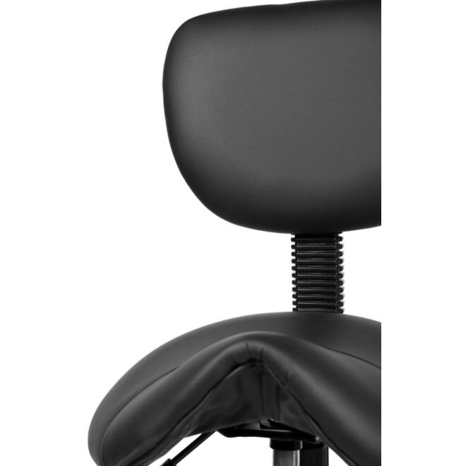 Zadelkruk Office rugleuning medium harde wielen zw