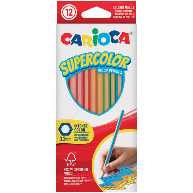 Kleurpotlood Carioca Supercolor set à 12 kleuren