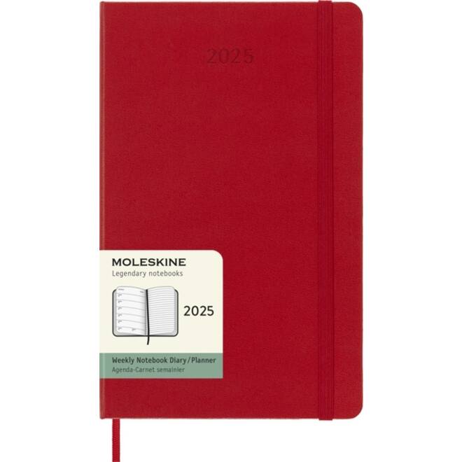 Agenda 2025 Moleskine 12M Planner Weekly 7dagen/1pagina large hc scarlet red