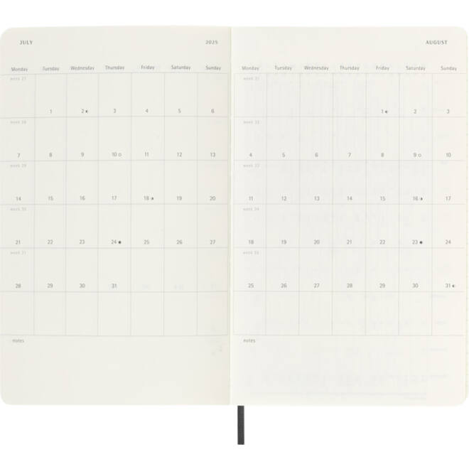 Agenda 2024/2025 Moleskine 18M Planner Weekly 7dagen/1pagina large sc black