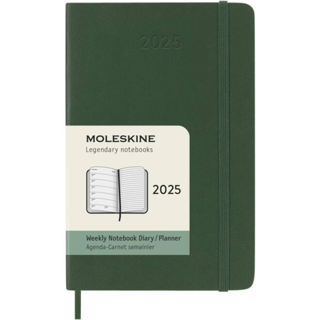 Agenda 2025 Moleskine 12M Planner Weekly 7dagen/1pagina pocket sc myrtle green