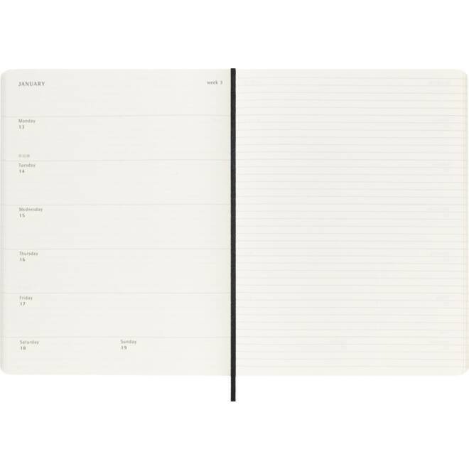 Agenda 2024/2025 Moleskine 18M Planner Weekly 7dagen/1pagina extra large sc black