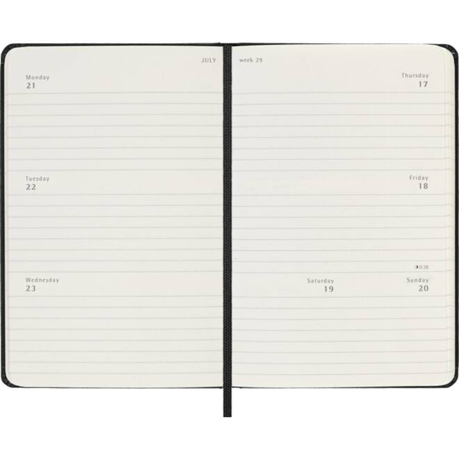 Agenda 2025 Moleskine 12M Planner Weekly 7dagen/2pagina's pocket hc black