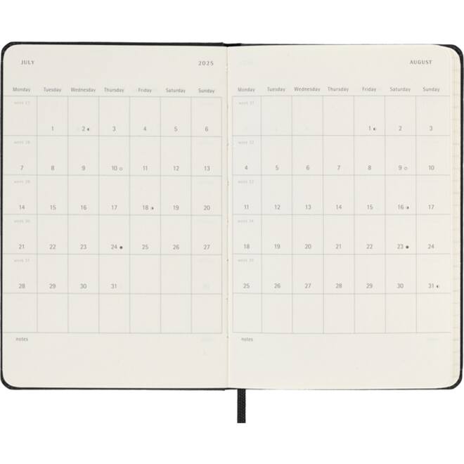 Agenda 2025 Moleskine 12M Planner Weekly 7dagen/2pagina's pocket hc black
