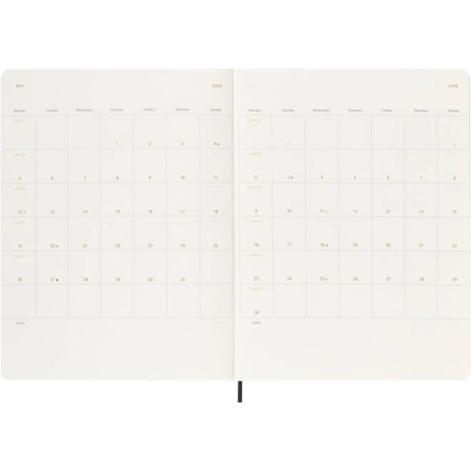 Agenda 2025 Moleskine 12M Planner Weekly 7dagen/1pagina extra large sc black