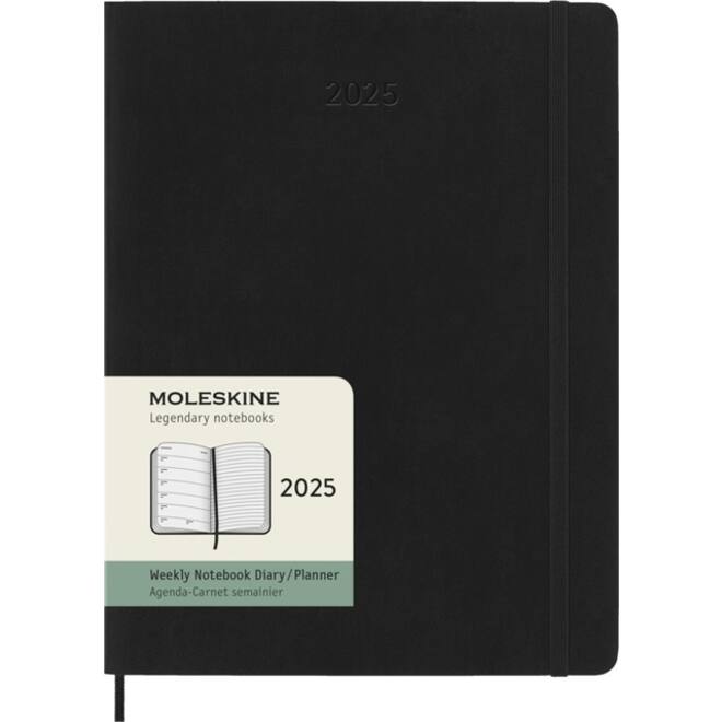 Agenda 2025 Moleskine 12M Planner Weekly 7dagen/1pagina extra large sc black