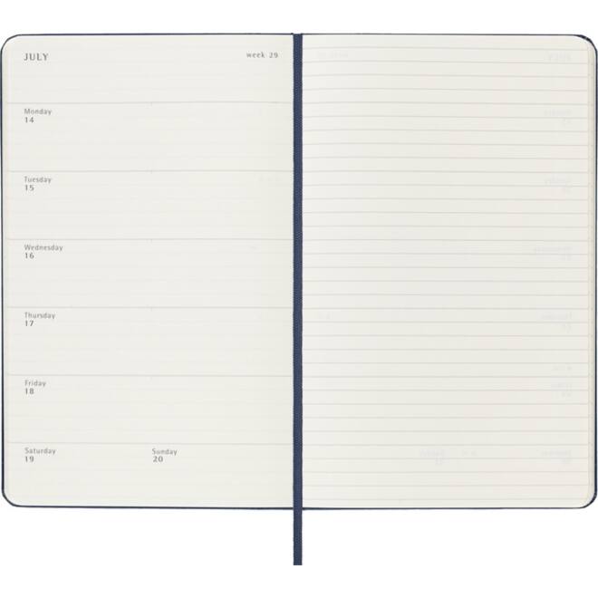 Agenda 2024/2025 Moleskine 18M Planner Weekly 7dagen/1pagina large hc sapphire blue