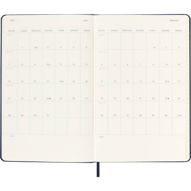 Agenda 2024/2025 Moleskine 18M Planner Weekly 7dagen/1pagina large hc sapphire blue
