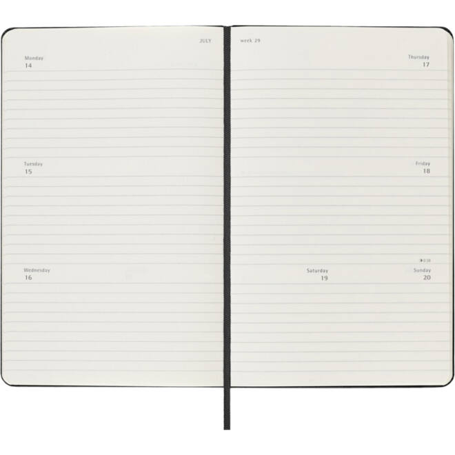 Agenda 2025 Moleskine 12M Planner Weekly 7dagen/2pagina's large hc black