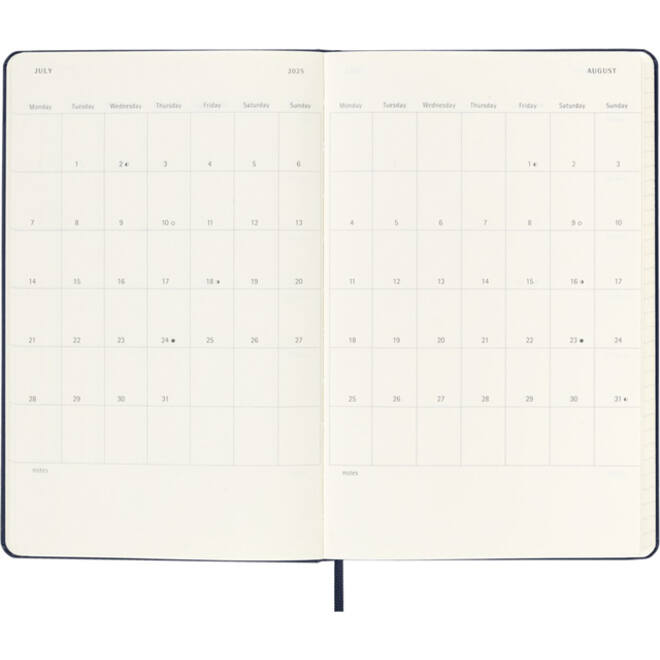 Agenda 2025 Moleskine 12M Planner Weekly 7dagen/2pagina's large hc black