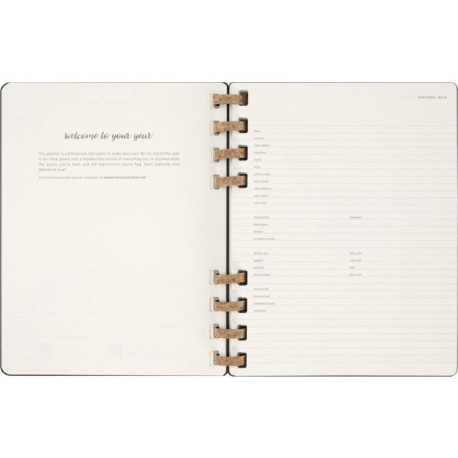 Life planner 2025 Moleskine 12M Spiral 7dagen/2pagina's extra large hc black