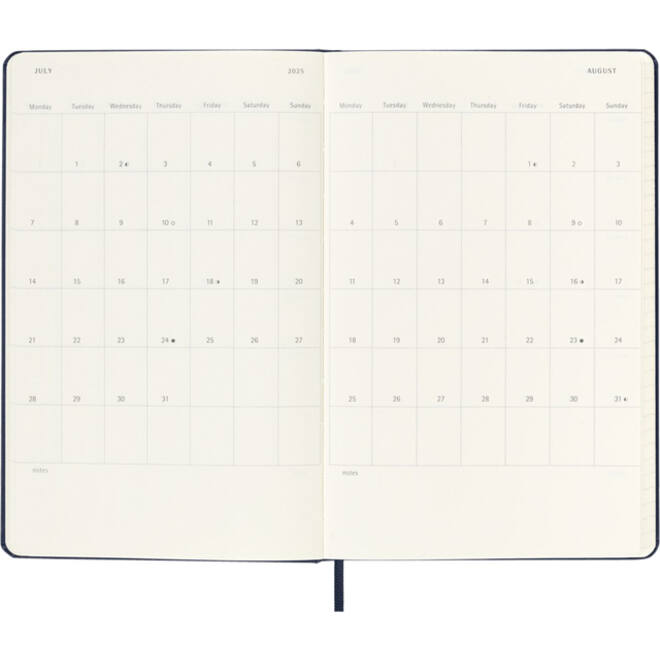 Agenda 2025 Moleskine 12M Planner Weekly 7dagen/1pagina large hc sapphire blue