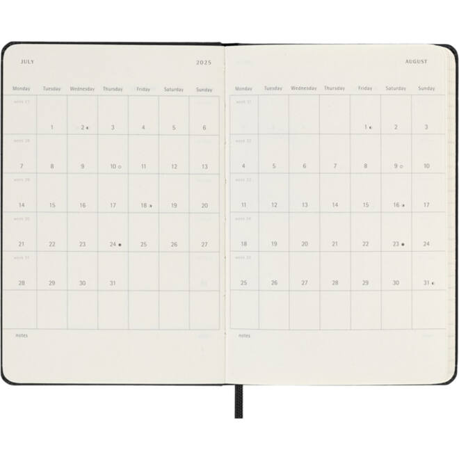 Agenda 2024/2025 Moleskine 18M Planner Weekly 7dagen/1pagina pocket hc black