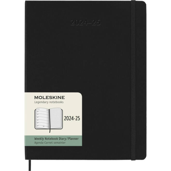 Agenda 2024/2025 Moleskine 18M Planner Weekly 7dagen/1pagina extra large hc black