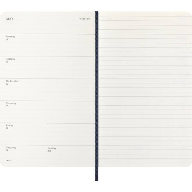 Agenda 2025 Moleskine 12M Planner Weekly 7dagen/1pagina large sc sapphire blue