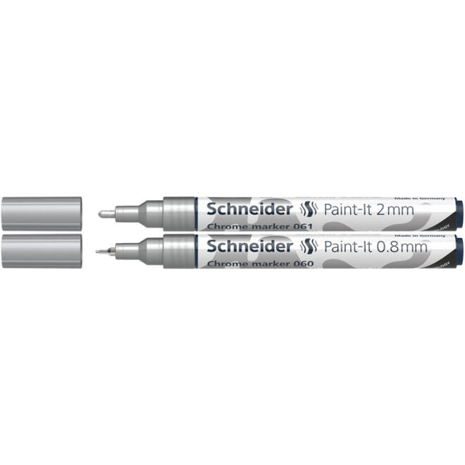 Viltstift Schneider Paint-it 060 - 061 2.0mm en 0.8mm mtl chrome 2st