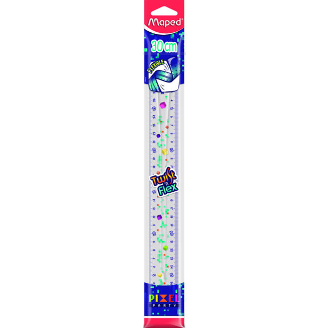 Liniaal Maped Pixel Party Twist 'n Flex 30cm transparant