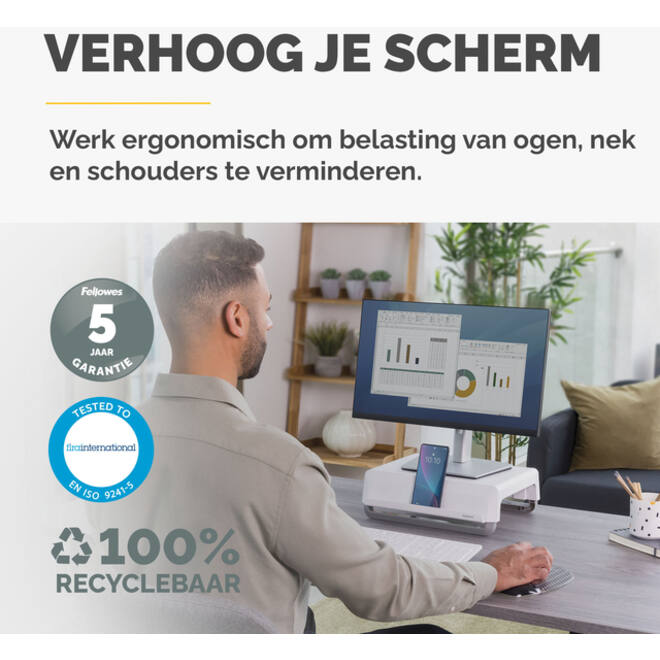 Monitorstandaard Fellowes Breyta wit