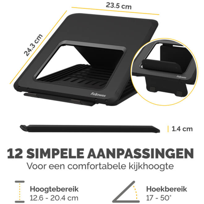 Laptopstandaard Fellowes Breyta zwart