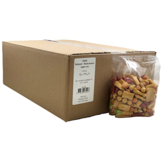 Rijstcrackers Delinuts rigato mix zak 175 gram