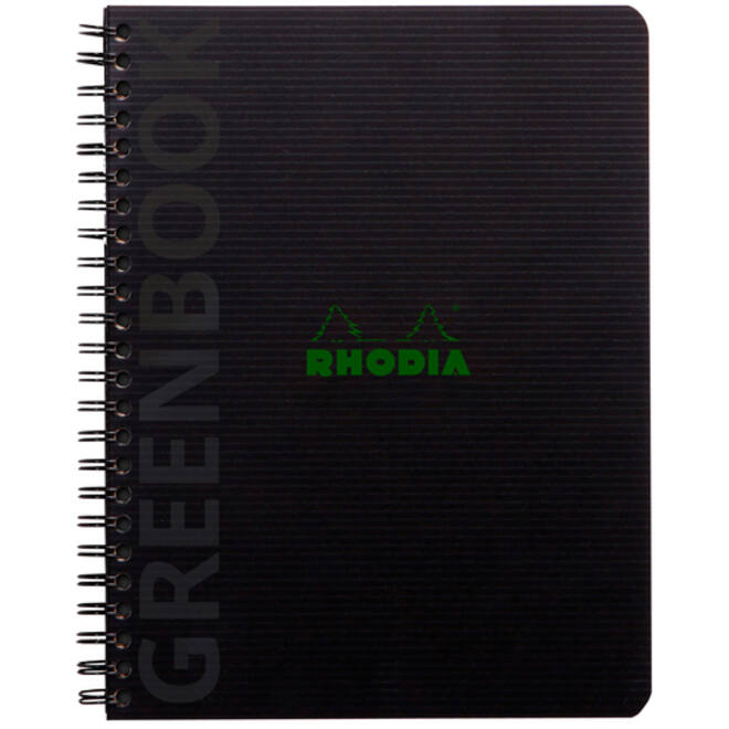 Notitieboek Rhodia Greenbook A5 lijn 6-gaats 180 pagina's 90gr zwart
