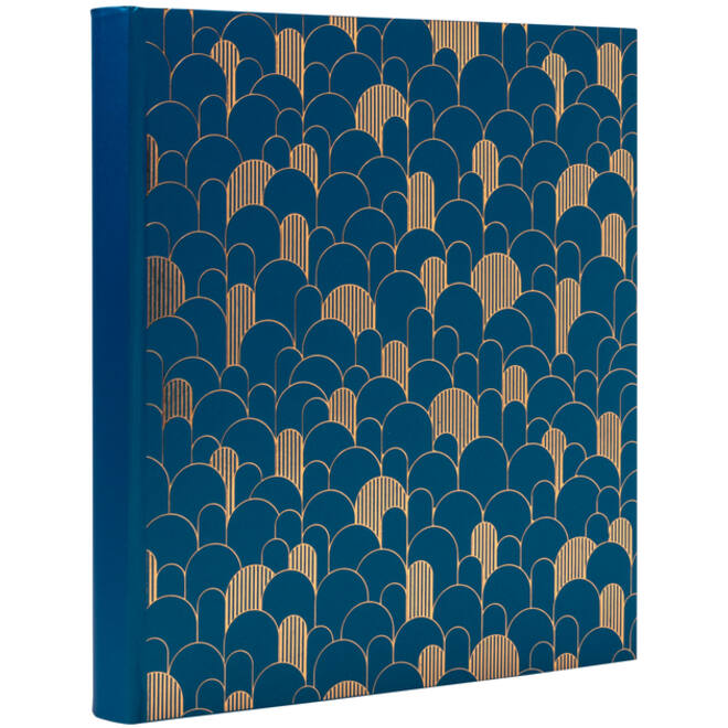 Fotoalbum Exacompta 29x32cm 60 zwarte pagina's Néo Déco blauw