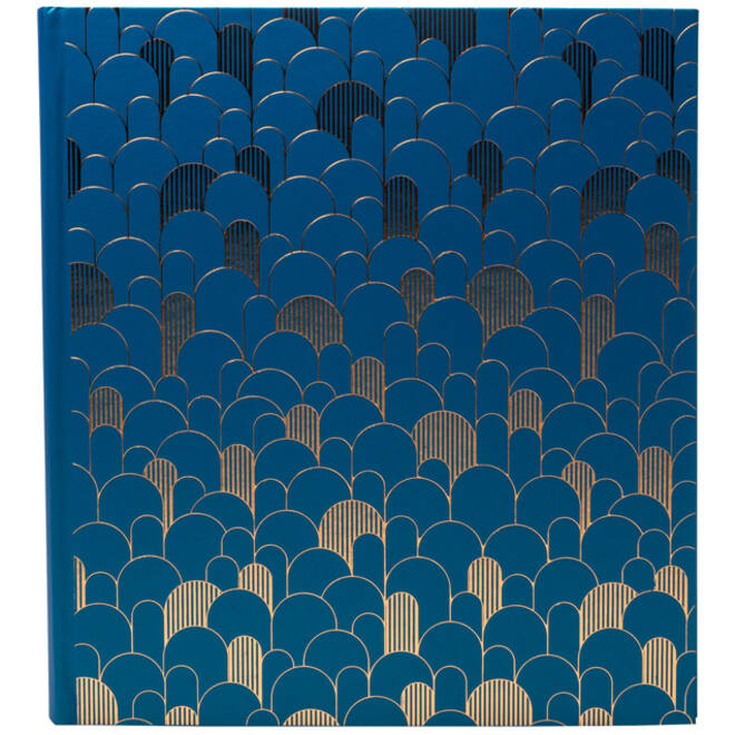 Fotoalbum Exacompta 29x32cm 60 zwarte pagina's Néo Déco blauw
