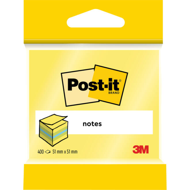 Memoblok 3M Post-it 2012L 51x51mm kubus ass kleur
