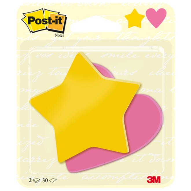 Memoblok 3M Post-it 2030-SH Ster en Hart
